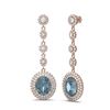 Image 2 : 15.03 ctw Blue Topaz & Diamond Earrings 18K Rose Gold - REF-445M8G