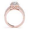 Image 2 : 2 ctw Certified VS/SI Diamond Halo Ring 18k Rose Gold - REF-305M3G
