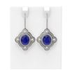Image 1 : 9.96 ctw Sapphire & Diamond Earrings 18K White Gold - REF-336Y4X