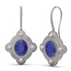 Image 2 : 9.96 ctw Sapphire & Diamond Earrings 18K White Gold - REF-336Y4X