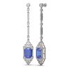 Image 2 : 11.15 ctw Tanzanite & Diamond Earrings 18K White Gold - REF-527N3F