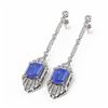 Image 3 : 11.15 ctw Tanzanite & Diamond Earrings 18K White Gold - REF-527N3F