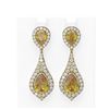 Image 1 : 10.3 ctw Canary Citrine & Diamond Earrings 18K Yellow Gold - REF-250R8K