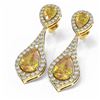 Image 3 : 10.3 ctw Canary Citrine & Diamond Earrings 18K Yellow Gold - REF-250R8K