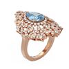 Image 1 : 4.67 ctw Blue Topaz & Diamond Ring 18K Rose Gold - REF-213H5R