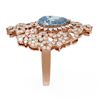 Image 2 : 4.67 ctw Blue Topaz & Diamond Ring 18K Rose Gold - REF-213H5R