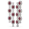 Image 2 : 21.48 ctw Ruby & Diamond Earrings 18K White Gold - REF-889F3M