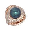 Image 3 : 2.5 ctw Diamond & Pearl Ring 18K Rose Gold - REF-270A4N