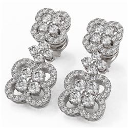 2.09 ctw Diamond Designer Earrings 18K White Gold - REF-160H2R