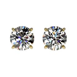 1.04 ctw Certified Quality Diamond Stud Earrings 10k Yellow Gold - REF-72G3W