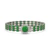 Image 1 : 20.93 ctw Jade & Diamond Bracelet 14K White Gold - REF-281F8M