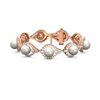 Image 3 : 5.61 ctw Diamond & Pearl Bracelet 18K Rose Gold - REF-498X5A