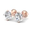 Image 1 : 3.01 ctw VS/SI Diamond Solitaire Art Deco Stud Earrings 18K Rose Gold - REF-908Y2X