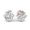 Image 2 : 3.01 ctw VS/SI Diamond Solitaire Art Deco Stud Earrings 18K Rose Gold - REF-908Y2X
