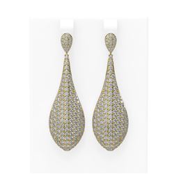 7.03 ctw Diamond Earrings 18K Yellow Gold - REF-494F8M