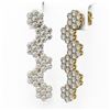 Image 3 : 6 ctw Diamond Designer Earrings 18K Yellow Gold - REF-341H9R