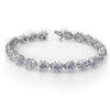 Image 1 : 10.0 ctw Tanzanite & Diamond Bracelet 18k White Gold - REF-393F3M