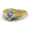 Image 2 : 1 ctw Solitaire Certified VS/SI Diamond Ring Art Deco 14k Yellow Gold - REF-294X2A
