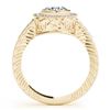 Image 2 : 1.11 ctw Certified VS/SI Diamond Halo Ring 18k Yellow Gold - REF-162H3R