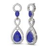 Image 2 : 9.85 ctw Sapphire & Diamond Earrings 18K White Gold - REF-263R6K