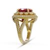 Image 3 : 8.76 ctw Certified Ruby & Diamond Victorian Ring 14K Yellow Gold - REF-207G3W