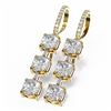 Image 3 : 5.03 ctw Cushion Diamond Earrings 18K Yellow Gold - REF-884W8H