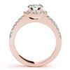 Image 2 : 1.25 ctw Certified VS/SI Diamond Halo Ring 18k Rose Gold - REF-182Y9X