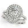 Image 1 : 1.16 ctw Certified VS/SI Diamond 2pc Set Solitaire Halo 14k White Gold - REF-121N4F