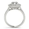 Image 3 : 1.16 ctw Certified VS/SI Diamond 2pc Set Solitaire Halo 14k White Gold - REF-121N4F