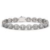 Image 1 : 15.20 ctw Oval Cut Diamond Micro Pave Bracelet 18K White Gold - REF-2101M2G