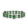 Image 2 : 33.27 ctw Jade & Diamond Bracelet 14K White Gold - REF-354H5R