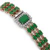 Image 3 : 29.64 ctw Emerald & Diamond Bracelet 14K Rose Gold - REF-418F2M