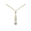 Image 1 : 1.6 ctw Diamond & Pearl Necklace 18K Yellow Gold - REF-160F2M