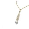 Image 2 : 1.6 ctw Diamond & Pearl Necklace 18K Yellow Gold - REF-160F2M