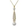 Image 3 : 1.6 ctw Diamond & Pearl Necklace 18K Yellow Gold - REF-160F2M