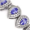Image 3 : 50.04 ctw Tanzanite & Diamond Victorian Bracelet 14K White Gold - REF-2636R4K