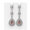 Image 1 : 10.47 ctw Morganite & Diamond Earrings 18K White Gold - REF-618F2M