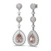 Image 2 : 10.47 ctw Morganite & Diamond Earrings 18K White Gold - REF-618F2M