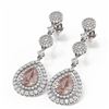 Image 3 : 10.47 ctw Morganite & Diamond Earrings 18K White Gold - REF-618F2M