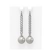 Image 1 : 1.44 ctw Diamond & Pearl Earrings 18K White Gold - REF-162N9F