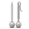Image 2 : 1.44 ctw Diamond & Pearl Earrings 18K White Gold - REF-162N9F