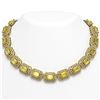 Image 1 : 110.45 ctw Canary Citrine & Diamond Victorian Necklace 14K Yellow Gold - REF-2357N6F