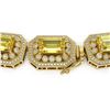 Image 3 : 110.45 ctw Canary Citrine & Diamond Victorian Necklace 14K Yellow Gold - REF-2357N6F