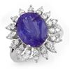 Image 1 : 7.38 ctw Tanzanite & Diamond Ring 18k White Gold - REF-299M3G
