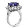 Image 2 : 7.38 ctw Tanzanite & Diamond Ring 18k White Gold - REF-299M3G