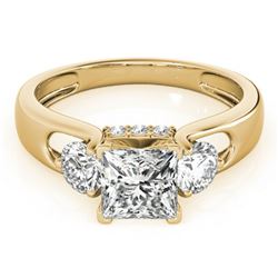 1.35 ctw VS/SI Princess Cut Diamond 3 Stone Ring 18k Yellow Gold - REF-178R6K