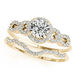 1.43 ctw Certified VS/SI Diamond 2pc Wedding Set 14k Yellow Gold - REF-279M3G