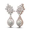 Image 2 : 7.05 ctw Diamond & Pearl Earrings 18K Rose Gold - REF-816A4N