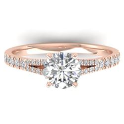 1.36 ctw Certified VS/SI Diamond Art Deco Ring 14k Rose Gold - REF-309M2G