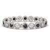 Image 2 : 15.47 ctw Black & Diamond Micro Pave Bracelet 18K White Gold - REF-1171H4R